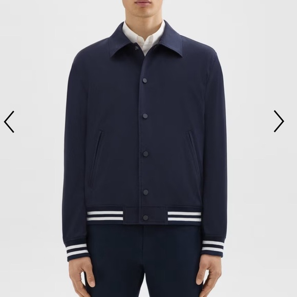 NEW Theory Varsity Jacket‎ Neoteric Men’s XL Navy blue snap button - Picture 1 of 16